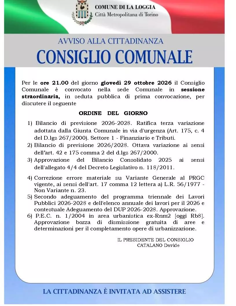 manifesto ordine del giorno 