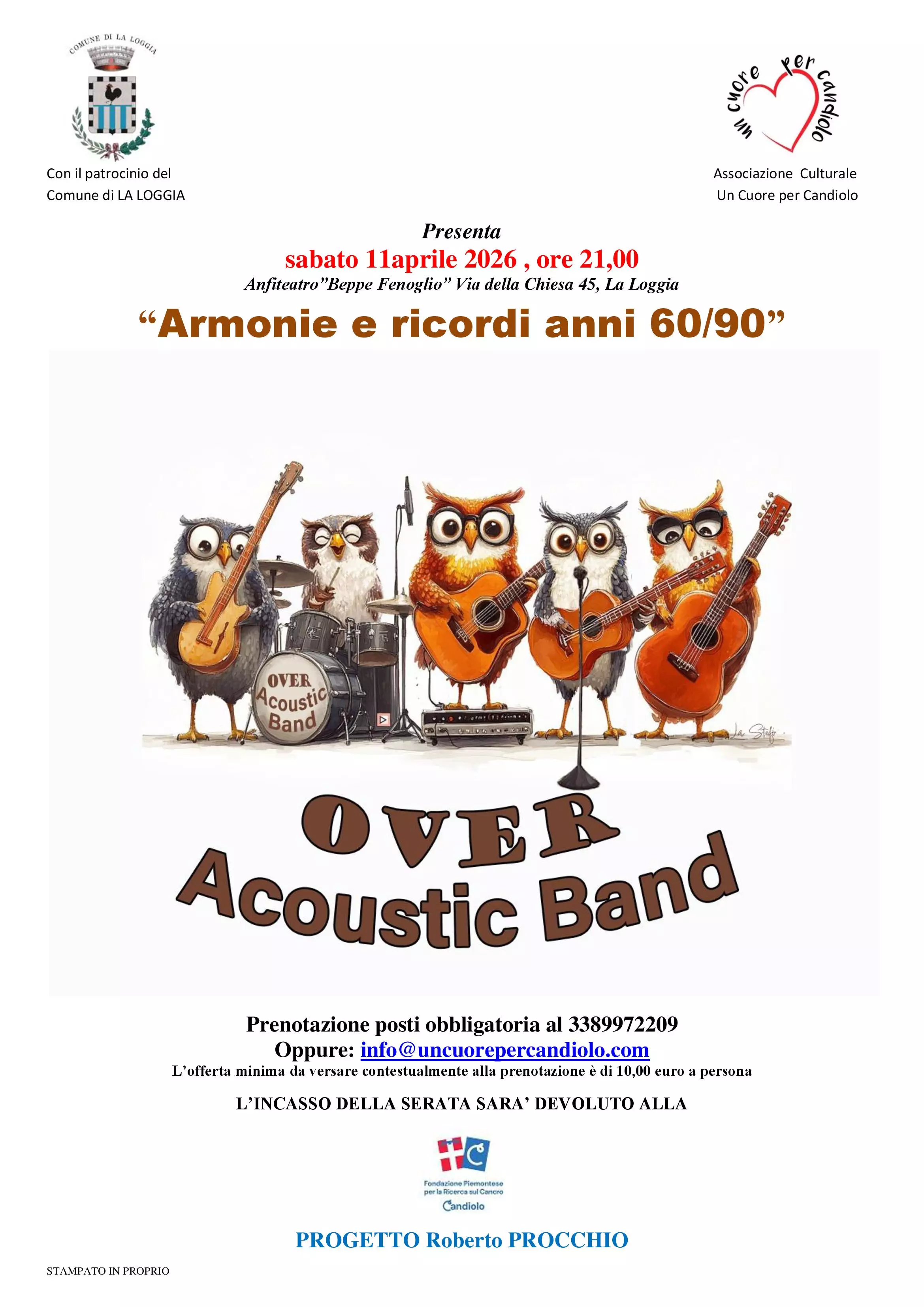 Over Acoustc Band: sabato 11aprile 2026